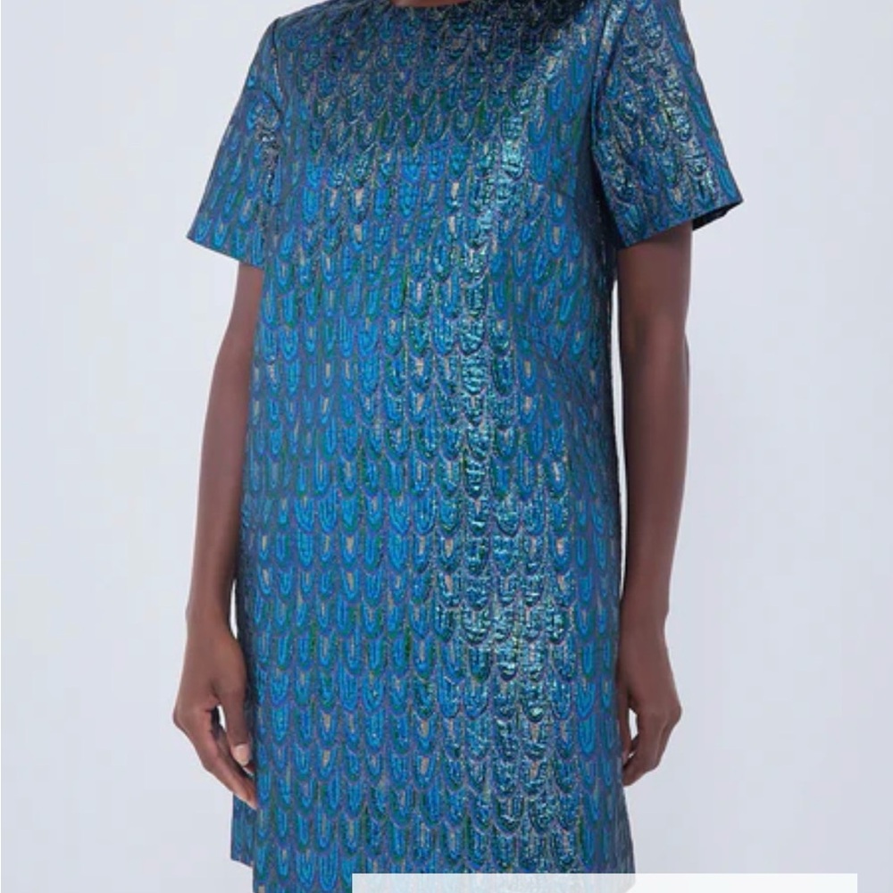 Pomander Place Iridescent Blue and Green Mini Dress